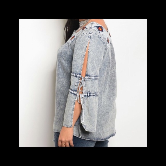 ➕Denim Wash Top - Picture 3 of 3